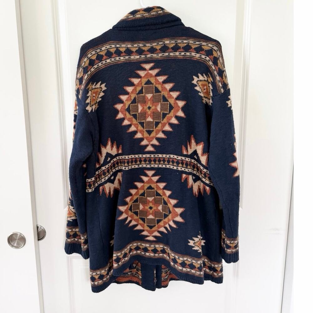 Faherty x B. Yellowtail Lodge Aztec Print Shall Collar Cardigan Wolf Mountain L - Picture 3 of 6